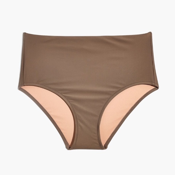 Madewell Tan High-Waisted Bikini Bottom - Picture 4 of 9